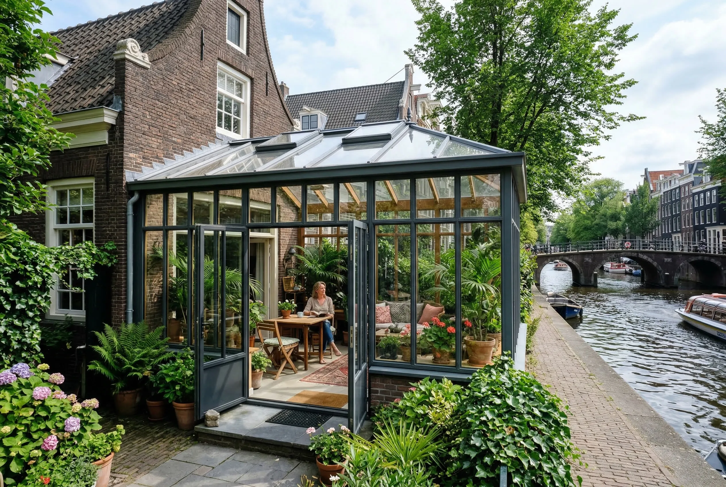 Serre aan Amsterdamse gracht