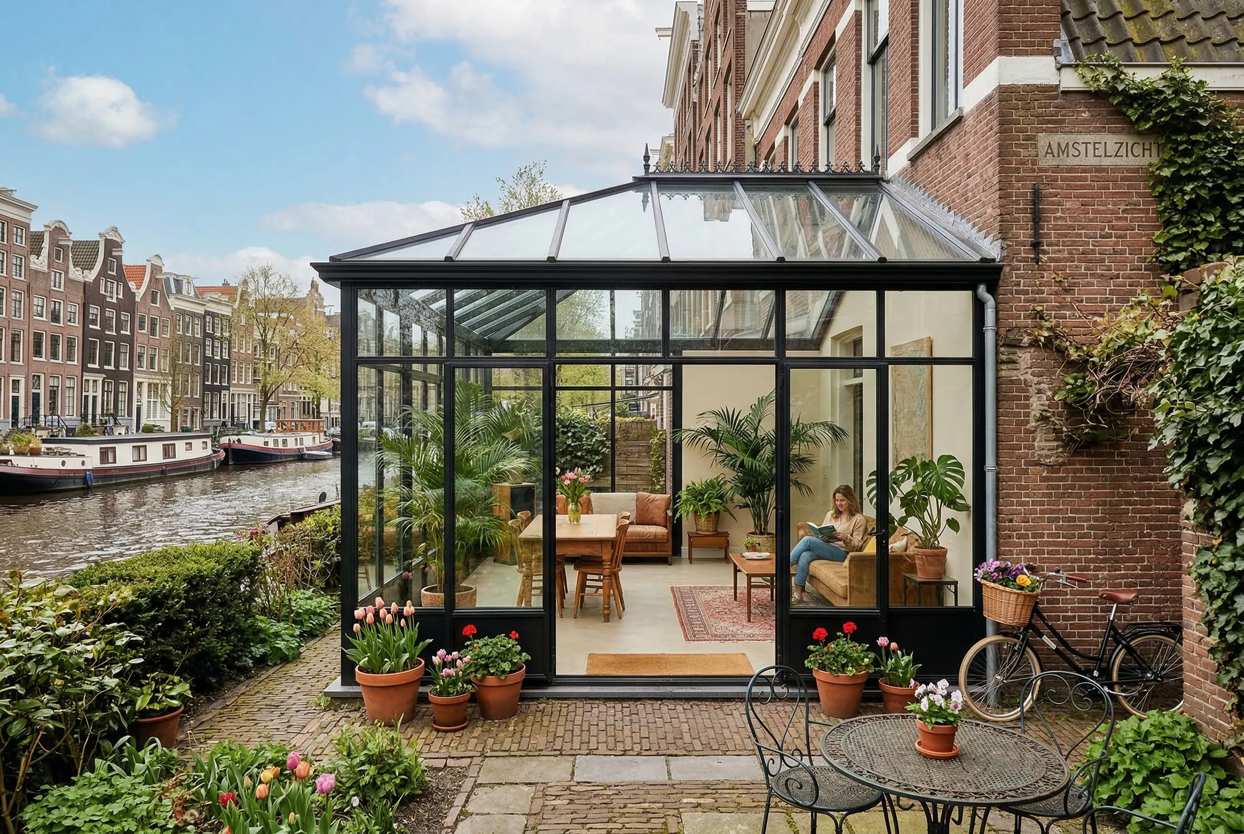 Serre aan Amsterdamse gracht